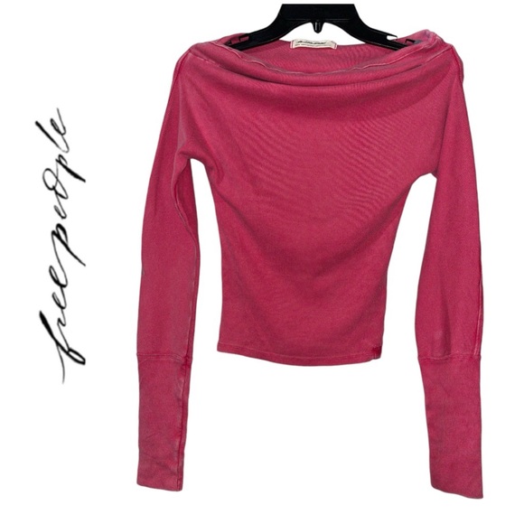 We the free  Gigi Pink Off The shoulder top  NWOT - Picture 3 of 10